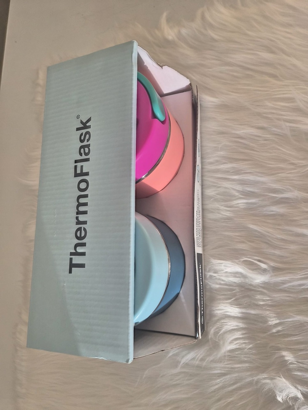 NEW ThermoFlask 20oz Insulated Food Jar (2-Pack) - Pink & Blue - Picture 5 of 6
